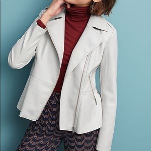 NWT Anthropologie Peplum Faux Leather Moth Jacket